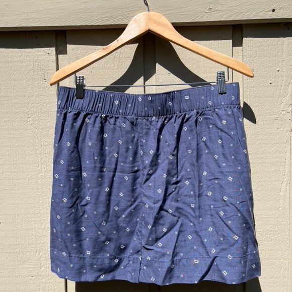 Toad & Co Blue and White Tencel Skirt - Size L - Picture 5 of 9
